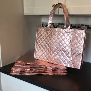 Bundle of 6 Rose Gold Gift or Storage Bags Large